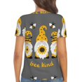thumbnail image 3 of Honeii Bee Kind Print Women's V-Neck T-Shirt,Short Sleeve V Neck Tees Tops for Women , Perfect for Work, Travel, and Everyday Wear, 3 of 7