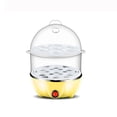 thumbnail image 5 of Cocedor de huevos y escalfador eléctrico rápido con apagado automático para tortillas, huevos cocidos blandos, medianos y duros - Bandeja de capacidad, pila doble, amarillo, 5 of 5