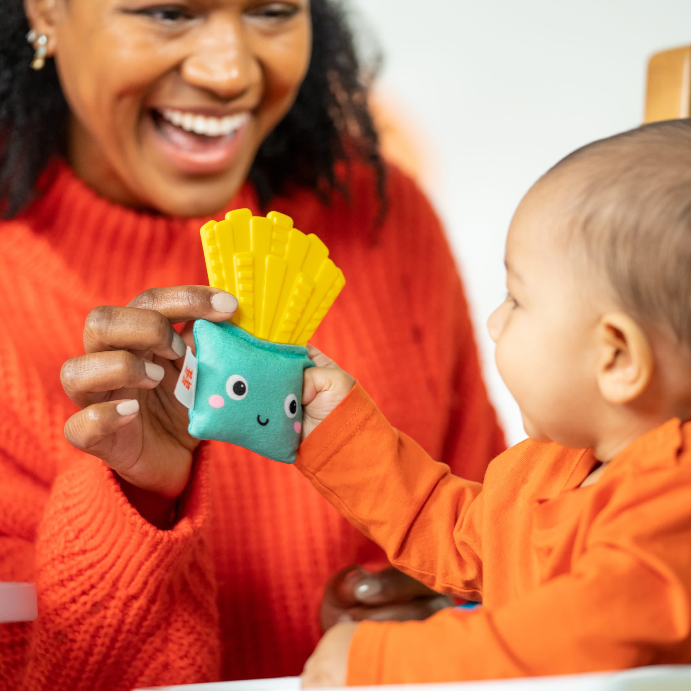 Bright Starts Side of Smiles French Fry Crinkle Teether, Unisex, 3 months+