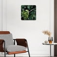 thumbnail image 3 of 12 Inch Wall Clock Battery Operated Silent Clock Decorative for Office, Kitchen, Outdoor, Living Room，Green Palm Leaves on Black Beautiful, 3 of 4