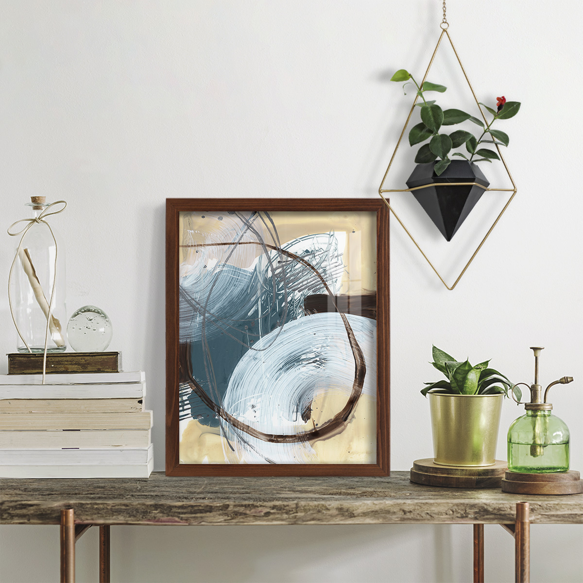 Winding Around I - Framed Print w/glass - Chestnut