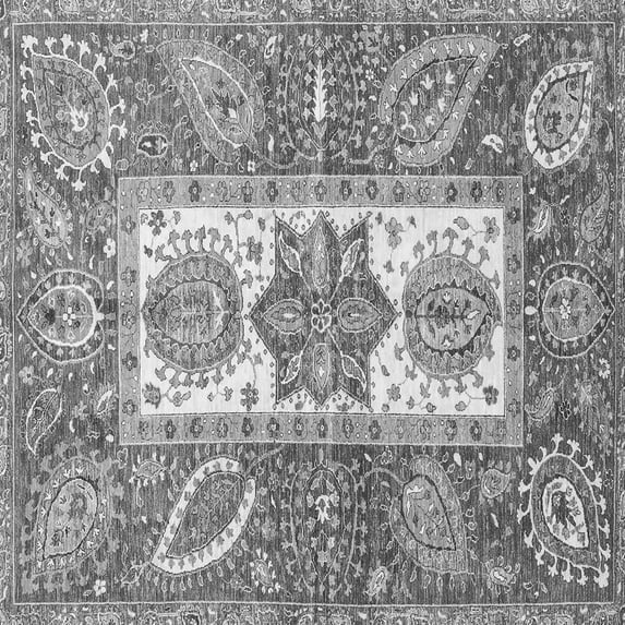 Ahgly Company Indoor Square Abstract Gray Modern Area Rugs, 6' Square