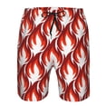 thumbnail image 4 of Kll Fire Symbols Men'S Casual Summer Beach Shorts Hawaiian Shorts With Pockets-Large, 4 of 9