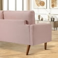 thumbnail image 2 of Koorlian Small Sofa Couch, 2 Seater Fabric Loveseat, Mid Century Modern Couches for Living Room, Appartment, Dorm, Hotel, Home Office, Button Tufted Seat Cushion, Square Armrest, Pink, 2 of 7