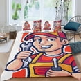 thumbnail image 2 of Mecánico Conjunto de sábanas temático, trío de piezas, cómodo y amigable con la piel, diseño único, regalo de decoración para el hogar para familiares, amigos y fans, 90 cm * 190 cm, 2 of 6