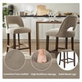 thumbnail image 3 of Vknow Furniture Modern Curved Back 2-Piece Counter Height Bar Stools, Upholstered Kitchen Bar Stools with Footrest for Kitchen Island and Dining Room,Taupe, 3 of 8
