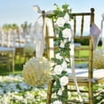 thumbnail image 4 of 9.5ft Artificial Flower Garland with White Rose, Fake Vines Silk Flower Hanging Rose Garland for Wedding Floral Arch Garden Background Engagement Ceremony Reception Decor, 4 of 5