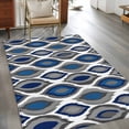 thumbnail image 2 of Navy Blue Black Geometric Area Rugs 3'x5', Washable Small Throw Rugs for Living Room Bedroom, Abstract Art Diamond Modern Indoor Outdoor Rug Non-Slip Low Pile Carpet Runner Reversible Floor Mats, 2 of 8