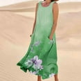 thumbnail image 2 of Birdeem Robe d'Été Aguichant pour Femmes Robe Longue Imprimée Sans Manches et en Lin Col Rond Robe d'Été Longue pour Femmes, 2 of 4