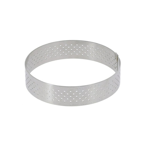 PERFORATED TART RING, Round, in Stainless Steel, 0.75-Inch high O 6 ...