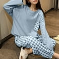 thumbnail image 4 of CONZONE Womens Pajamas Sets 2 Peice Pjs Set Long Sleeve Sleepwear Tops Long Pants Casual Graphic Soft Fall Winter Nightwear Loungewear for Lady, 4 of 6