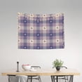 thumbnail image 2 of Goofa Purple Floral Gingham Check Plaid Pattern Wall Tapestry for Bedroom ,29x37 Inch Tapestry Wall Hanging Bedspread Tapestry Boho Tapestry, 2 of 8