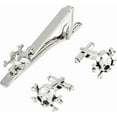 thumbnail image 1 of Juego de gemelos y sujetacorbatas para hombre. Incluye un pasador para corbata. Un regalo perfecto para cualquier ocasión., 1 of 6
