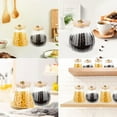 thumbnail image 4 of Saim Glass coffee nut jar, sealed storage jar, petal decorative container with bamboo lid, metal handle, easy to grasp, 750ml, 4 of 6