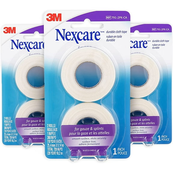 Nexcare Durapore Durable Cloth Tape, From the #1 Leader in U.S. Hospital Tapes, 1 Inch X 10 Yards, 6 Rolls