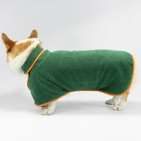 OATIPHO Green Hooded Pet Bathrobe with Quick Dry Polyester for Dog and Cat