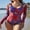 Red-Blue, variant on ALove Women's Long Sleeve One Piece Rashguard Surfing Swimwear UPF 50+ Wetsuit
