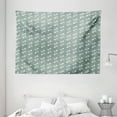 thumbnail image 1 of Floral Tapestry, Shabby Chic Blossoms Petals Vertical Straight Lines and Wavy Bands Art Image, Wall Hanging for Bedroom Living Room Dorm Decor, 80W X 60L Inches, Jade Green White, by Ambesonne, 1 of 2
