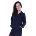 thumbnail image 6 of Moomaya Solid Zipper Jacket Womens Long Sleeve Jogger Track Top With Pockets, 6 of 8