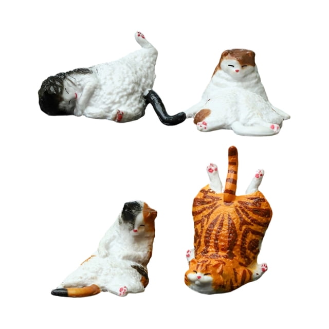 Figuras de gatito durmiendo para decoración de salpicadero de coche, diseño de gato, para parabrisas y consola, bonitos adornos de PVC, accesorio seguro y adorable para el interior del coche.