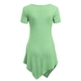 thumbnail image 3 of Made by Johnny Women's V-Neck Asymmetrical Tunic Top L MINT, 3 of 6