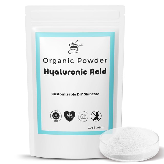 Vagiria Ácido Hialurónico en Polvo para el Cuidado de la Piel DIY - 99% de Pureza Humectante Definitivo Elixir Reductor de Arrugas para la Piel Más Suave Perfecto para el Cuidado Post-Peel