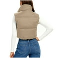 thumbnail image 5 of Puffer Vest Women Sevevn Womens Cropped Puffer Vest Padded Stand Collar Zip Lightweight Sleeveless Outwear Gilet Jacket Waistcoat, 5 of 8
