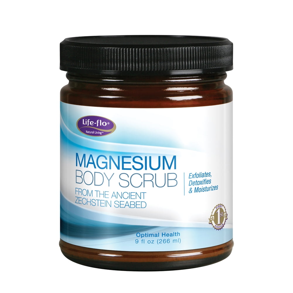 LifeFlo Magnesium Body Scrub Exfoliates, Detoxifies & Moisturizes Made w/ Pure Magnesium