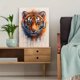 thumbnail image 5 of Qisvanset Framed Canvas Wall Art 12x16 Inch Colorful Tiger Kids Playroom Baby Shower Gift Art, 5 of 5