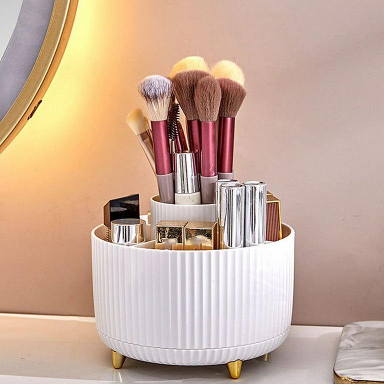 Qenwkxz 360 Rotating Makeup Organizer with 5 Sections Spinning