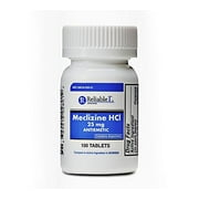 RELIABLE 1 LABORATORIES Meclizine HCL 25mg 100 Tablets (1 Bottle)
