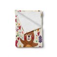 thumbnail image 2 of Christmas Soft Flannel Fleece Blanket, Santa and Teddy Bear Vintage Christmas Season Ornaments Party Kids Nursery Theme, Cozy Plush for Indoor and Outdoor Use, 50" x 70", Multicolor, by Ambesonne, 2 of 6