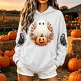 thumbnail image 2 of gbyLJF Womens Halloween Cute Ghost Hoodies Funny Pumpkin Graphic Sweatshirts Loose Fleece Pullover Festival Sweater with Pocket, 2 of 6