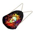 thumbnail image 3 of Bolsas con cordón de calavera Soledad Organizador para Viajes de gimnasio Sackpack Yoga Dance Travel Daypack Oro, 3 of 5