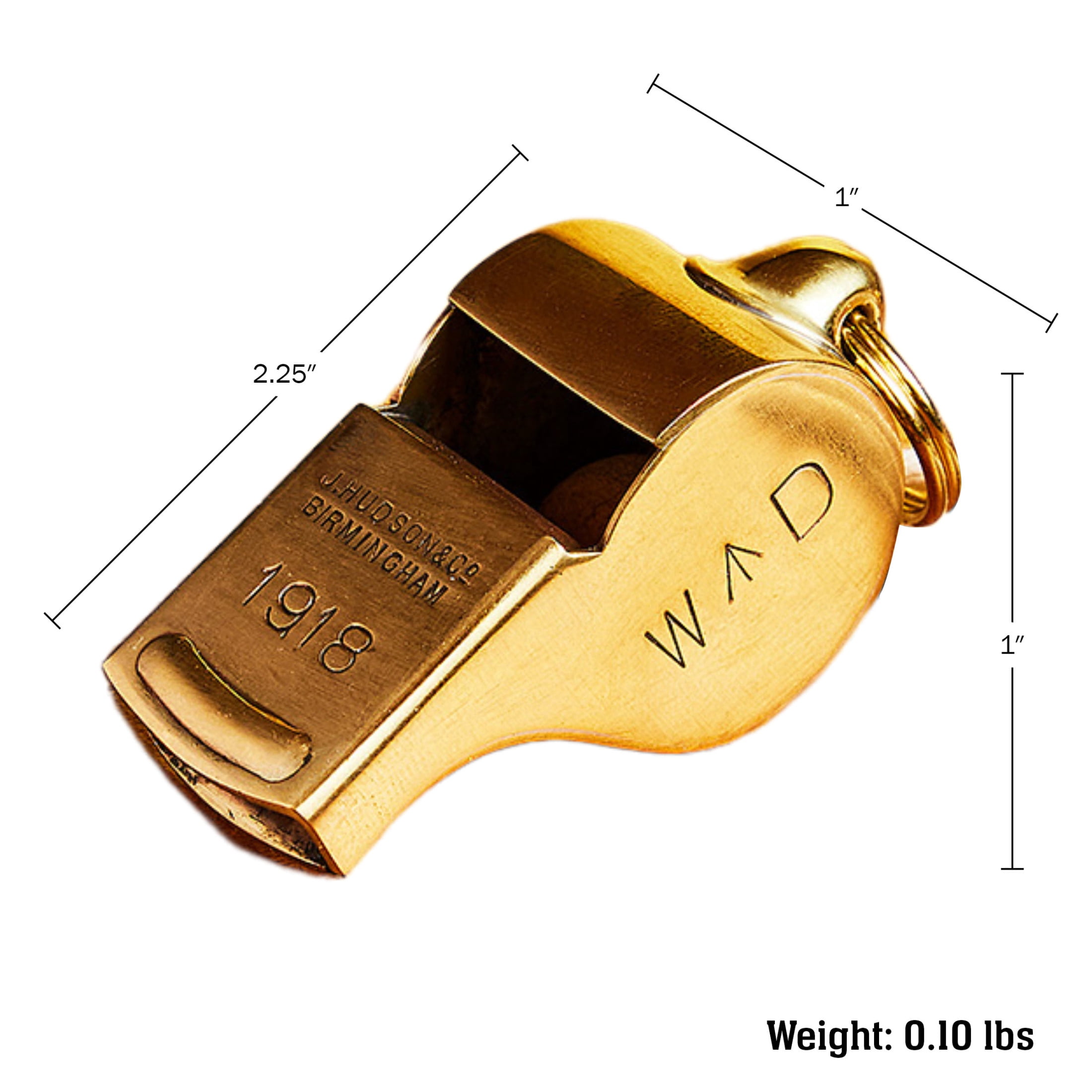 Kings County Tools Authentic WWI-Era Loud 114dB Brass Whistle