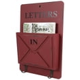thumbnail image 3 of Letter Rack, Biuzi Durable Wood Mail Box Letter Rack Key Holder Wall Storage Creative Home Decoration with Hook Hanger(Red), 3 of 3