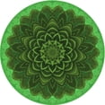 thumbnail image 1 of Ahgly Company Machine Washable Indoor Round Transitional Deep Emerald Green Area Rugs, 3' Round, 1 of 7