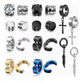 thumbnail image 1 of Aretes Piercing Falsos De Acero Inoxidable Para Hombre 20 Pzs Multicolor, 1 of 5
