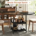 thumbnail image 2 of Tribesigns Round Dining Table for 4, 47" Kitchen Table Small Dinner Table with Storage Shelf, Rustic Brown & Black(Without chair), 2 of 7