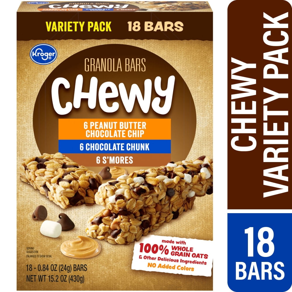 Kroger Chewy Granola Bars Variety Pack 18 ct / 0.84 oz - 5 Pack