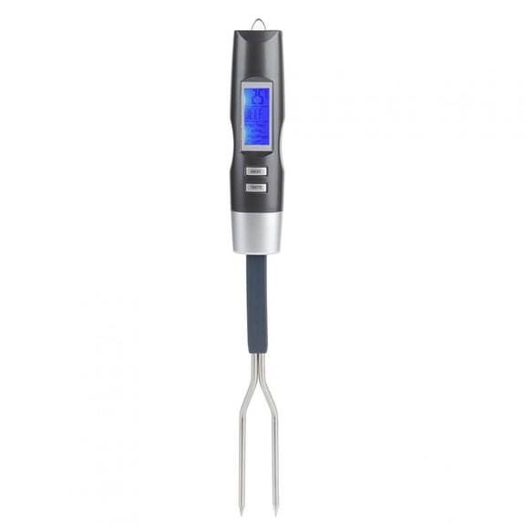 Digital Cooking Fork, Thermometer Grill Fork, Degrees Celsius /℉ Switch Stainless Steel Sound Alarm Preset For Meat BBQ Meat Fork BBQ Fork
