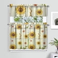 thumbnail image 2 of Floral Vintage Curtains 36 Inch Short - 3 Panel Boho Farmhouse Set with Rustic Wildflowers, Rod Pocket, 2 of 6