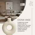 thumbnail image 2 of Villa Moda Oona Decorative Modern Ring Vase, Medium, White, 2 of 6