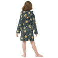 thumbnail image 4 of FORMRS Niños Bathrobe Unisex Hooded Robe Soft Plush Pajamas Sleepwear, Size 2-3T, Orange Fireflies Pattern, 4 of 7