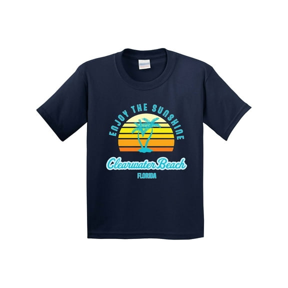 Inktastic Summer Enjoy the Sunshine Clearwater Beach Florida in Blue Youth T-Shirt