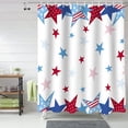thumbnail image 2 of Independence Day Shower Curtain, Blue Red Shower Curtain Set with Hooks, Spring Summer Waterproof Fabric Shower Curtains for Bathroom Decor, 36x72 Inch Bath Curtain, 2 of 6