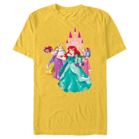 Disney Princess Ariel, Rapunzel, and Aurora Gifts - Short Sleeve Blended T-Shirt for Adults - Customized-Yellow