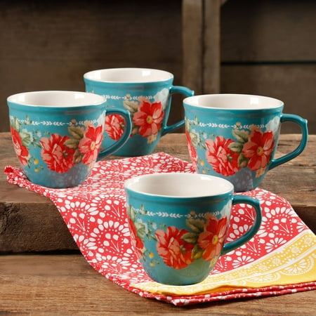 The Pioneer Woman Vintage Floral 4-Piece Mug Set
