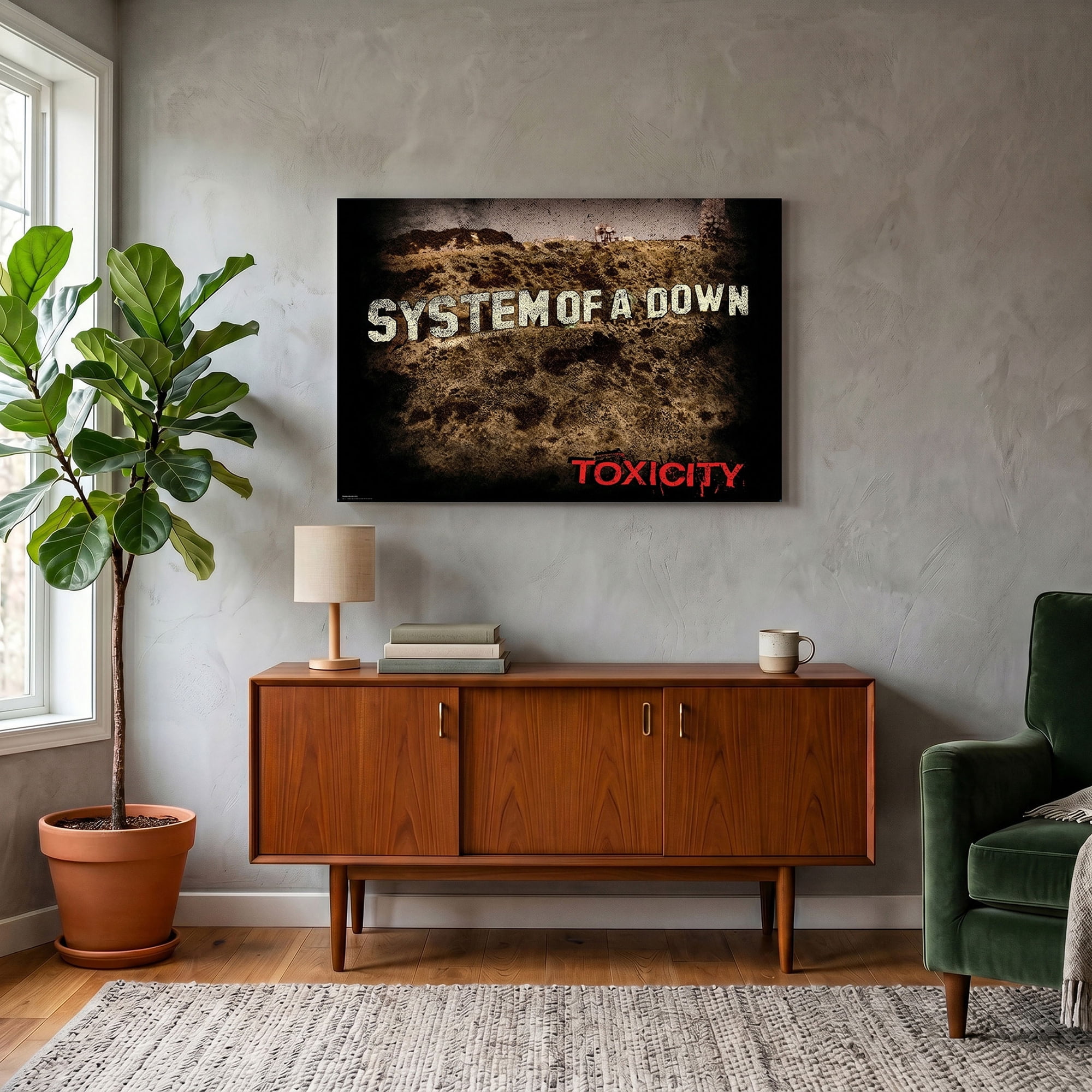 Pyramid : System of a Down: Toxicity - 24x36 Poster, Album Cover Print - Classic Rock Band Artwork, Licensed Music Wall Decor, Fan Collectible