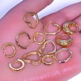 thumbnail image 4 of Gold Plated Earrings for Women,6 Pairs Heart 14k Gold Hoop Earrings,Hypoallergenic Chunky Jewelry Set Gifts, 4 of 10